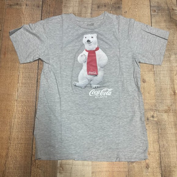 Coca-Cola Mens SMALL Atlanta polar bear Shirt Gray - Picture 1 of 4